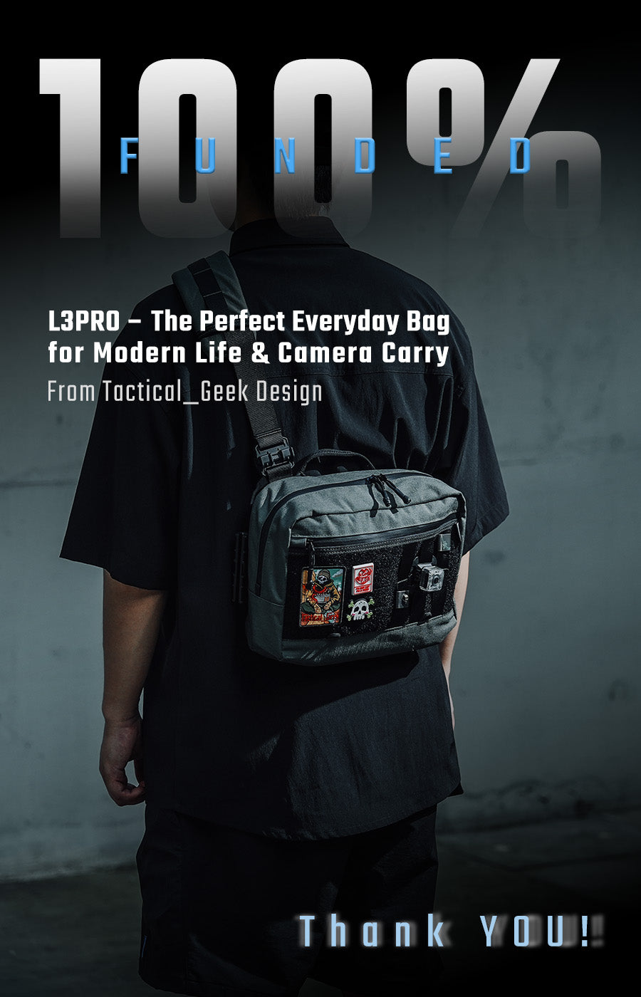 🎉 Fully Funded in 35 Minutes – TacticalGeek L3 PRO Camera Sling Bag Smashes Kickstarter Goal! 🚀