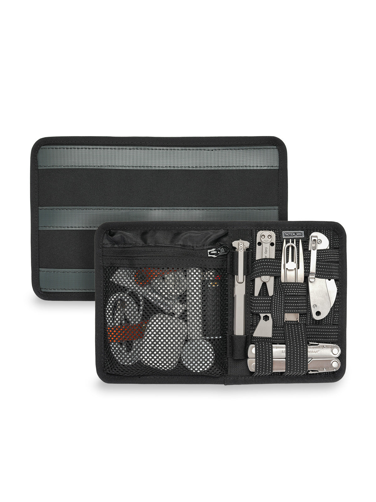 TACTICAL GEEK EDC Organizer Board – Elastisch Weefbord Voor Rugzak – Voor Kabels, Powerbanks & Make-up – Zwart