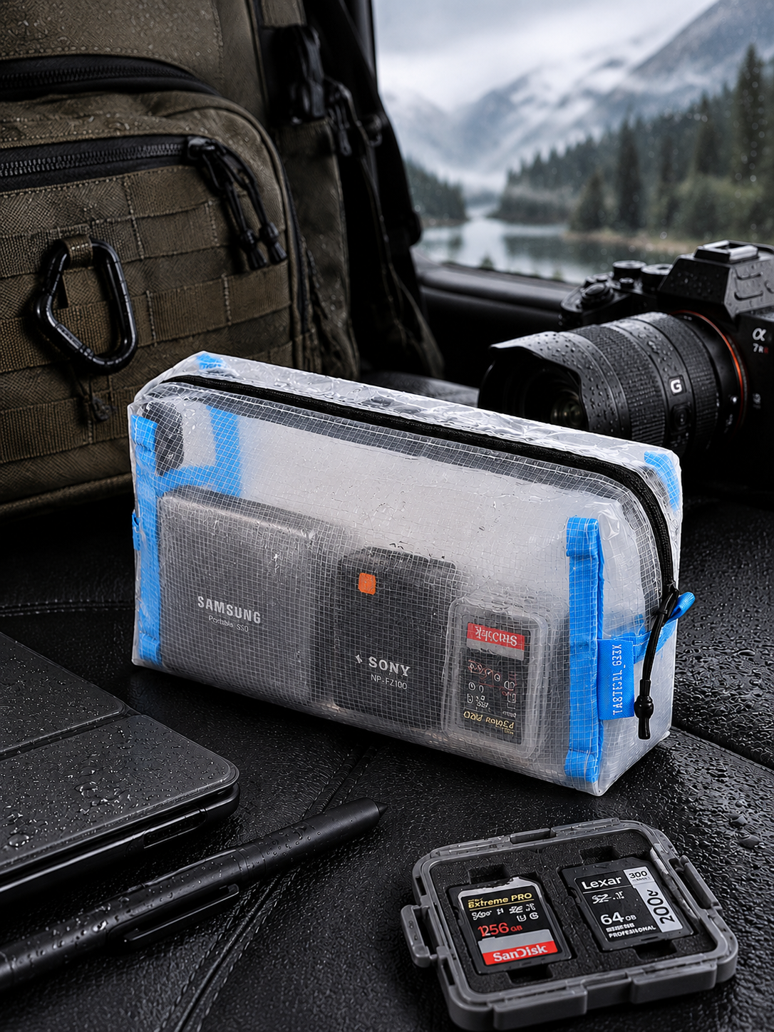 HS4 Clear Electronics Organizer Pouch