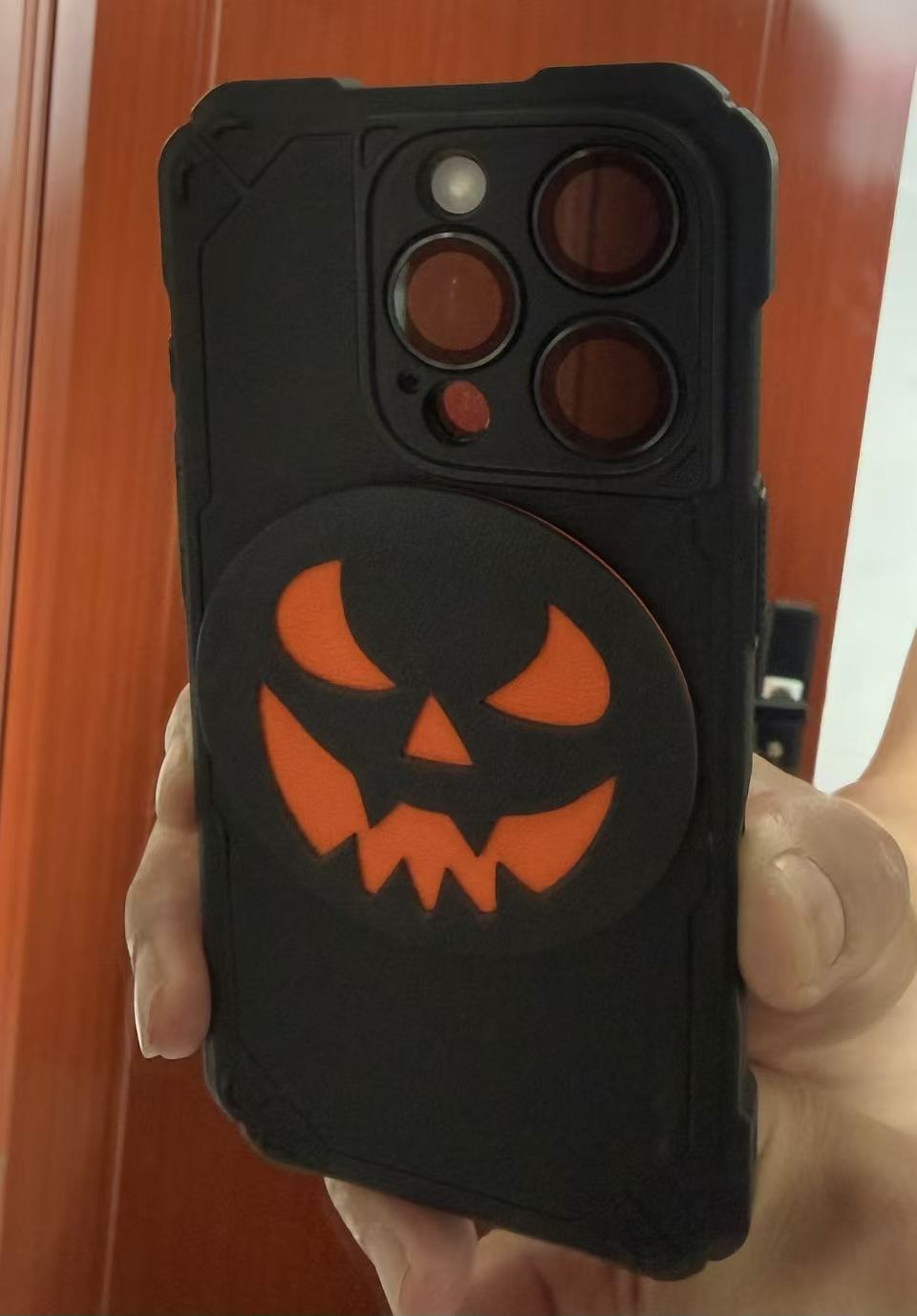 Kydex Horror Jack-O'-Lantern Strong Magnet Badge for Magsafe Phone (Craftsman Handmade,Only One Available)