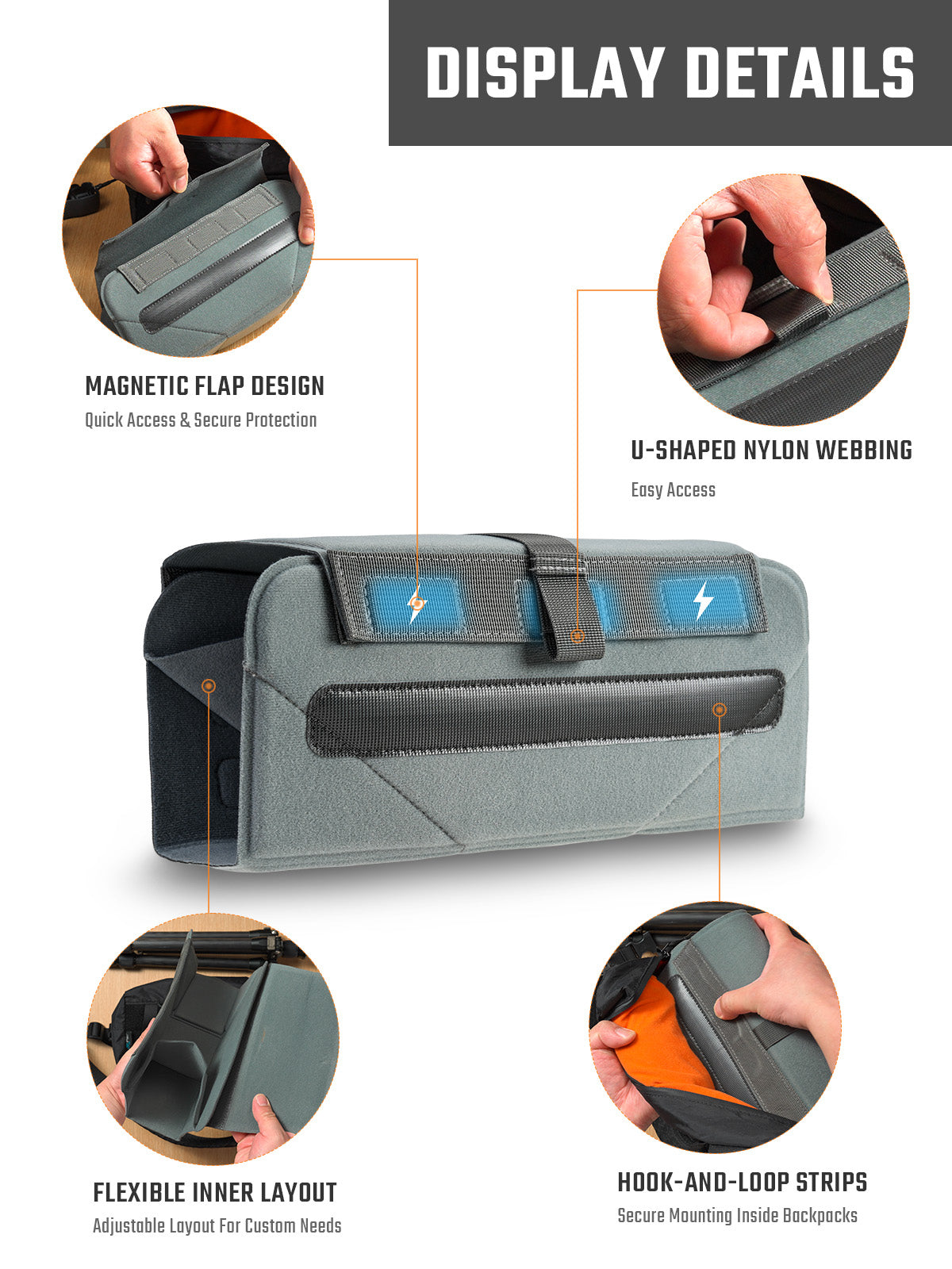 TCM9 Backpack Insert Camera Organizer - Compatible with the Cache L3 PRO