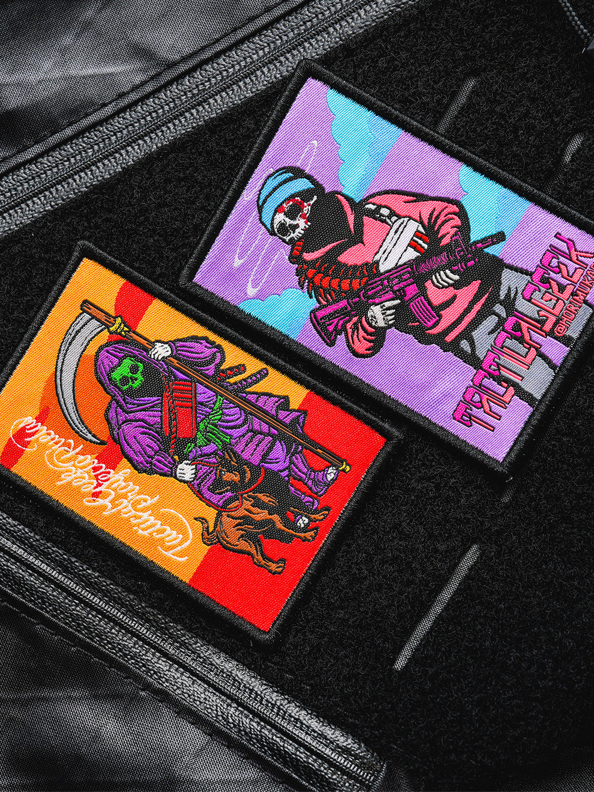 BG31 and BG26 Tactical Geek patches displayed together