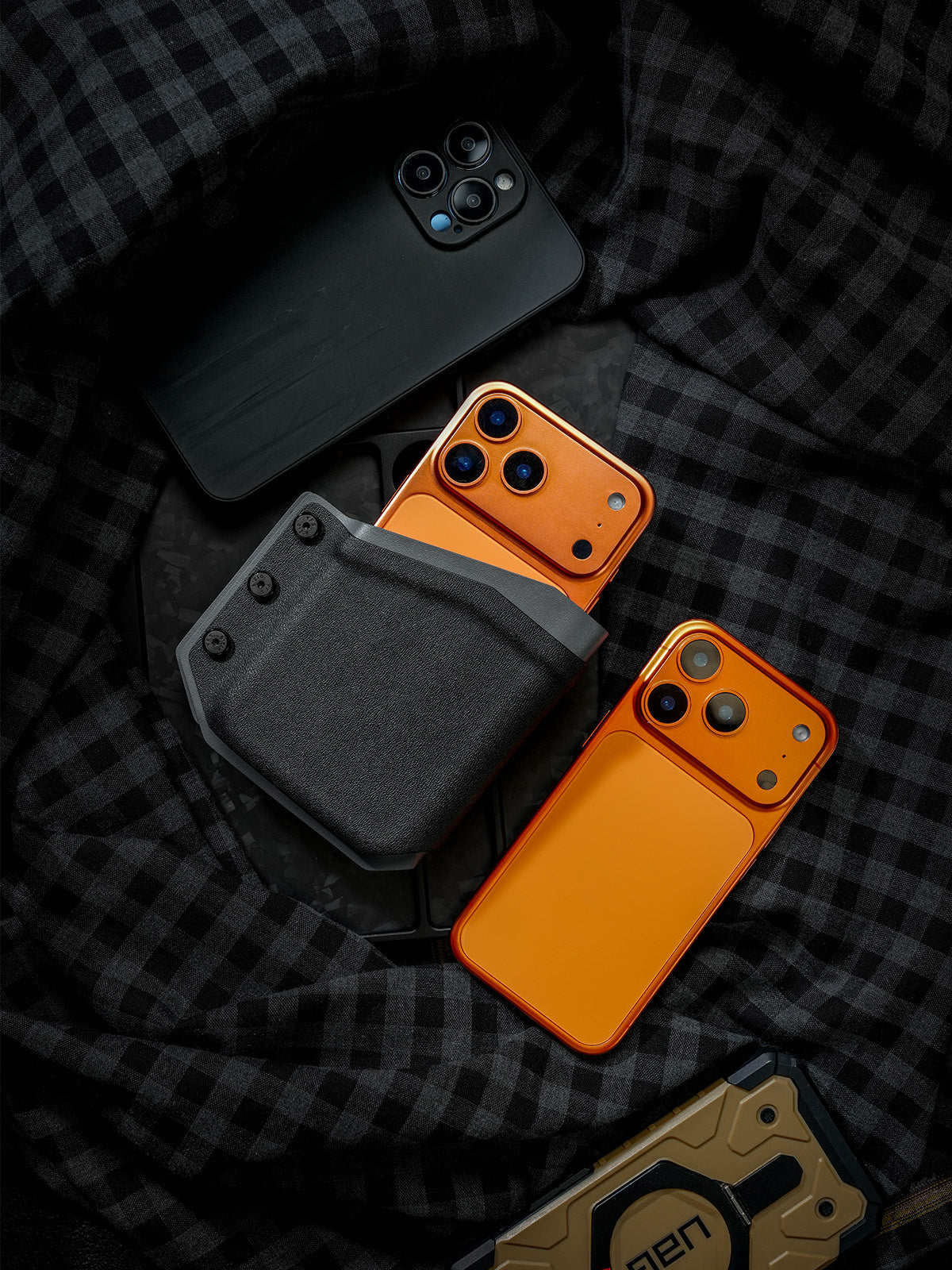 Black-Grey Phone Case for iPhone 17 Pro & iPhone 17 Pro Max (Craftsman  Handmade, ships in 60 days)