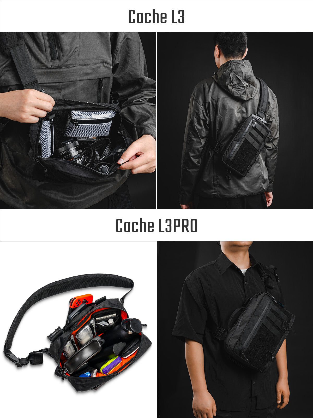 Cache L3 PRO Outdoors Shoulder Bag(X-PAC) 7.2L- As Featured on Kickstarter