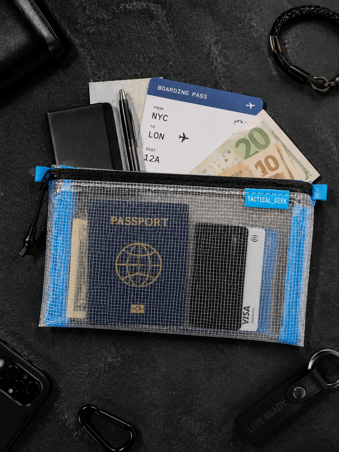 HS5 Clear Slim Organizer Pouch