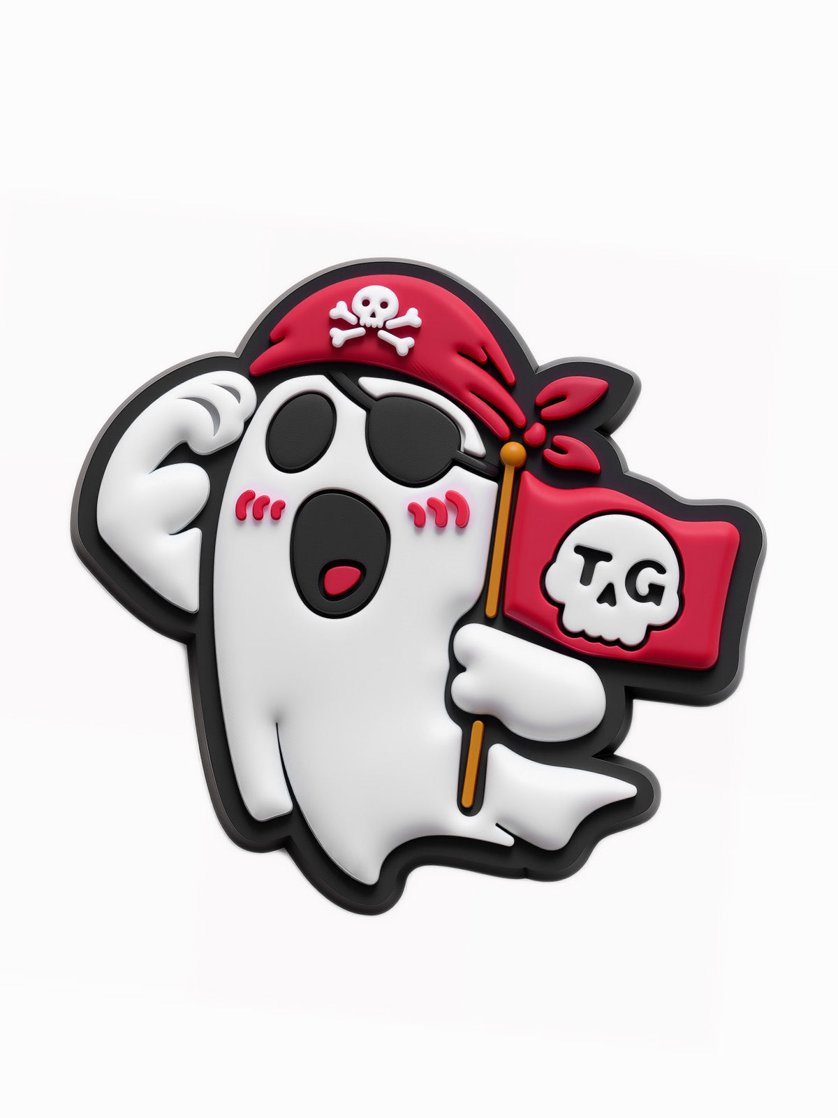 BooBoss BG27 pirate ghost patch, front view