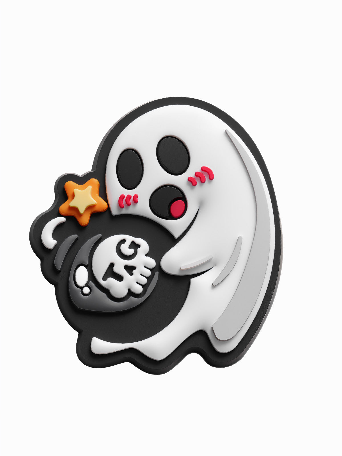 BooBoss BG29 ghost patch holding a skull bucket