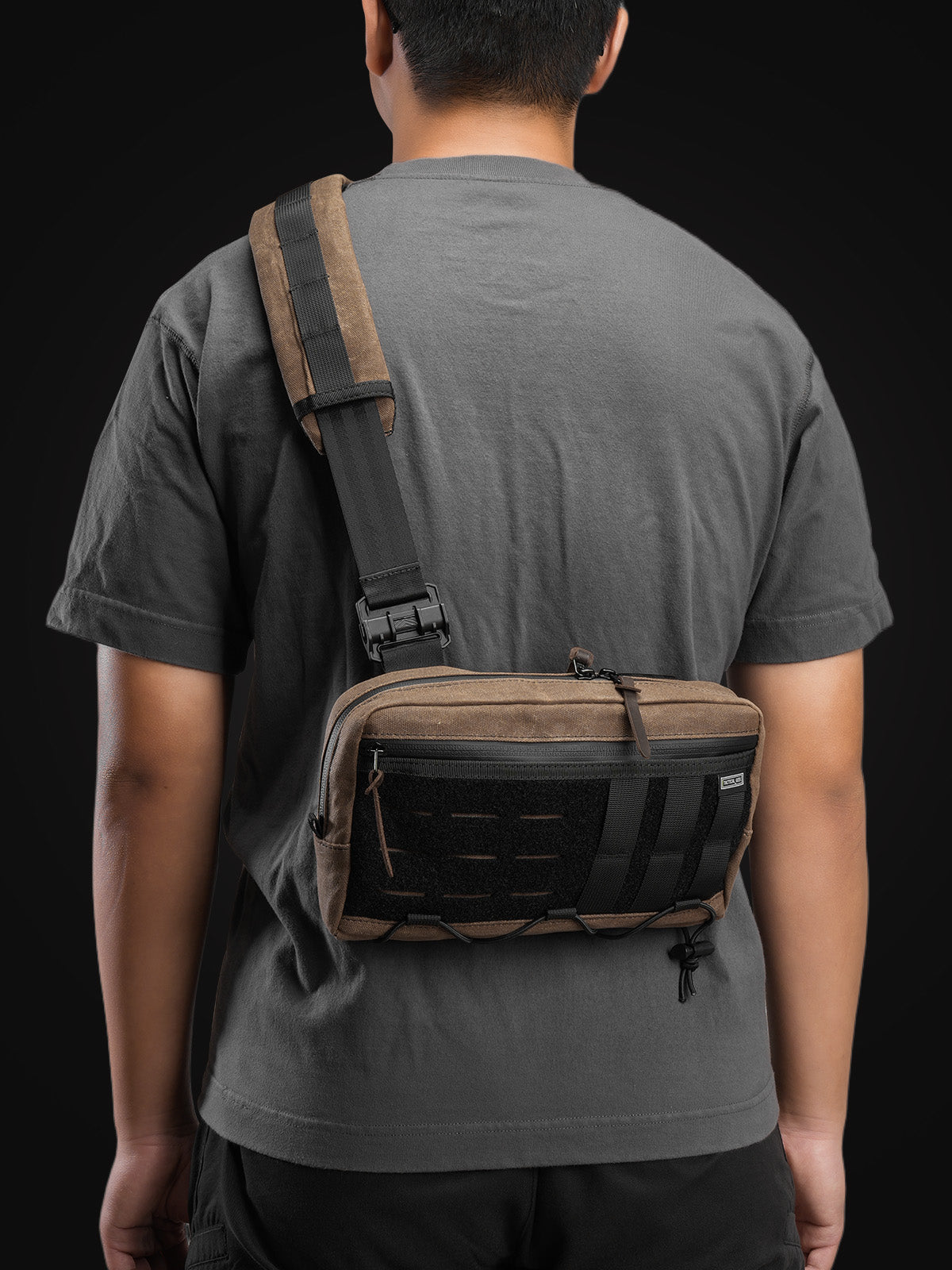 TacticalGeek Cache L3 EDC Shoulder Bag Waxed Canvas Coyote Brown-3