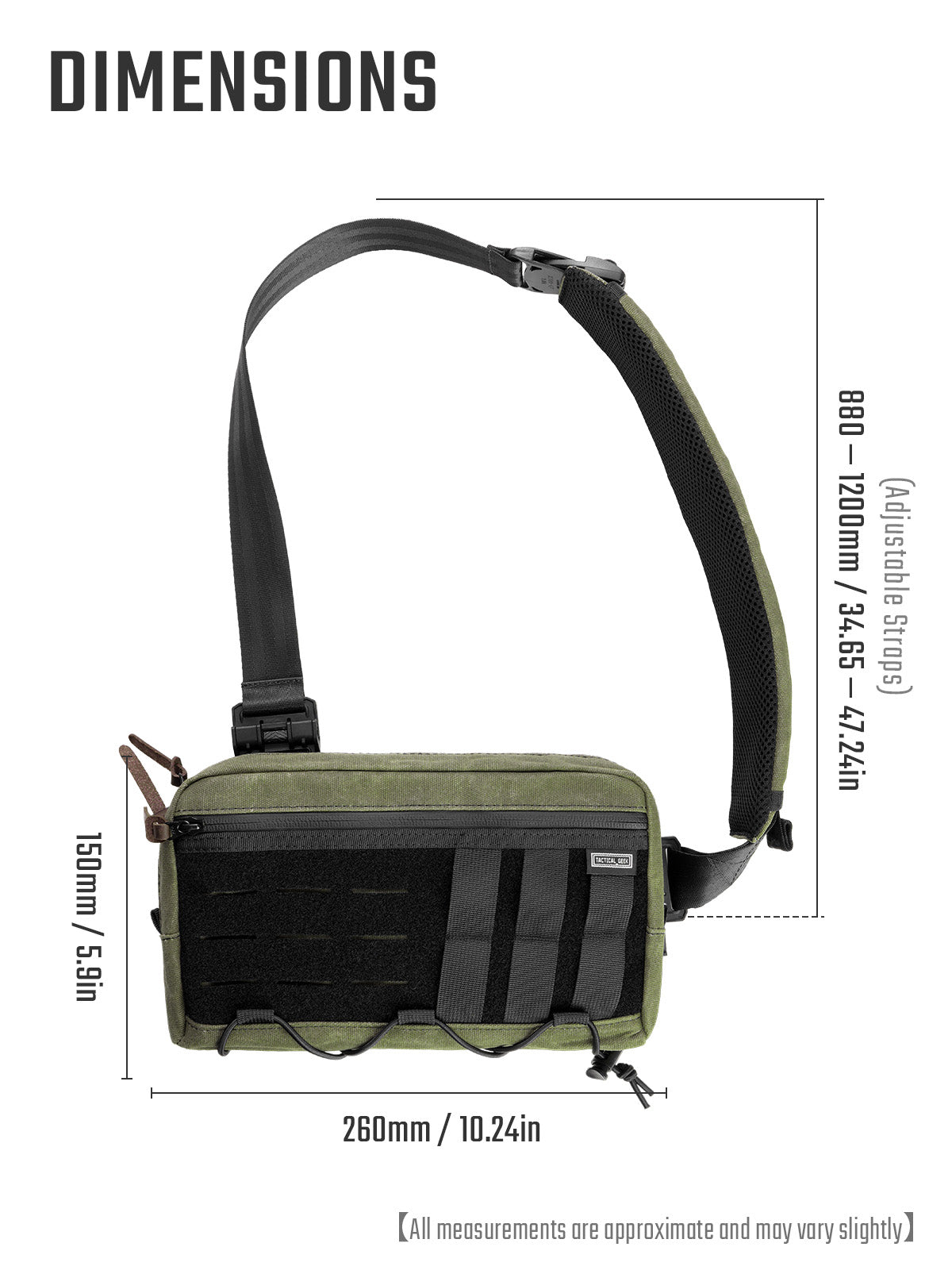 TacticalGeek Cache L3 EDC Shoulder Bag Waxed Canvas Green-2