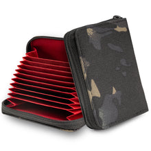 TACTICAL GEEK PC1 EDC Durable 11-Slot Nylon Card Holder for Credit Cards, Lightweight Zippered Minimalist Wallet for Men and Women, Ideal for Work Travel, with Coin Pouch, Ultra-light and Waterproof(BLACK)