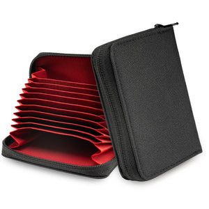 TACTICAL GEEK PC1 EDC Durable 11-Slot Nylon Card Holder for Credit Cards, Lightweight Zippered Minimalist Wallet for Men and Women, Ideal for Work Travel, with Coin Pouch, Ultra-light and Waterproof(BLACK)