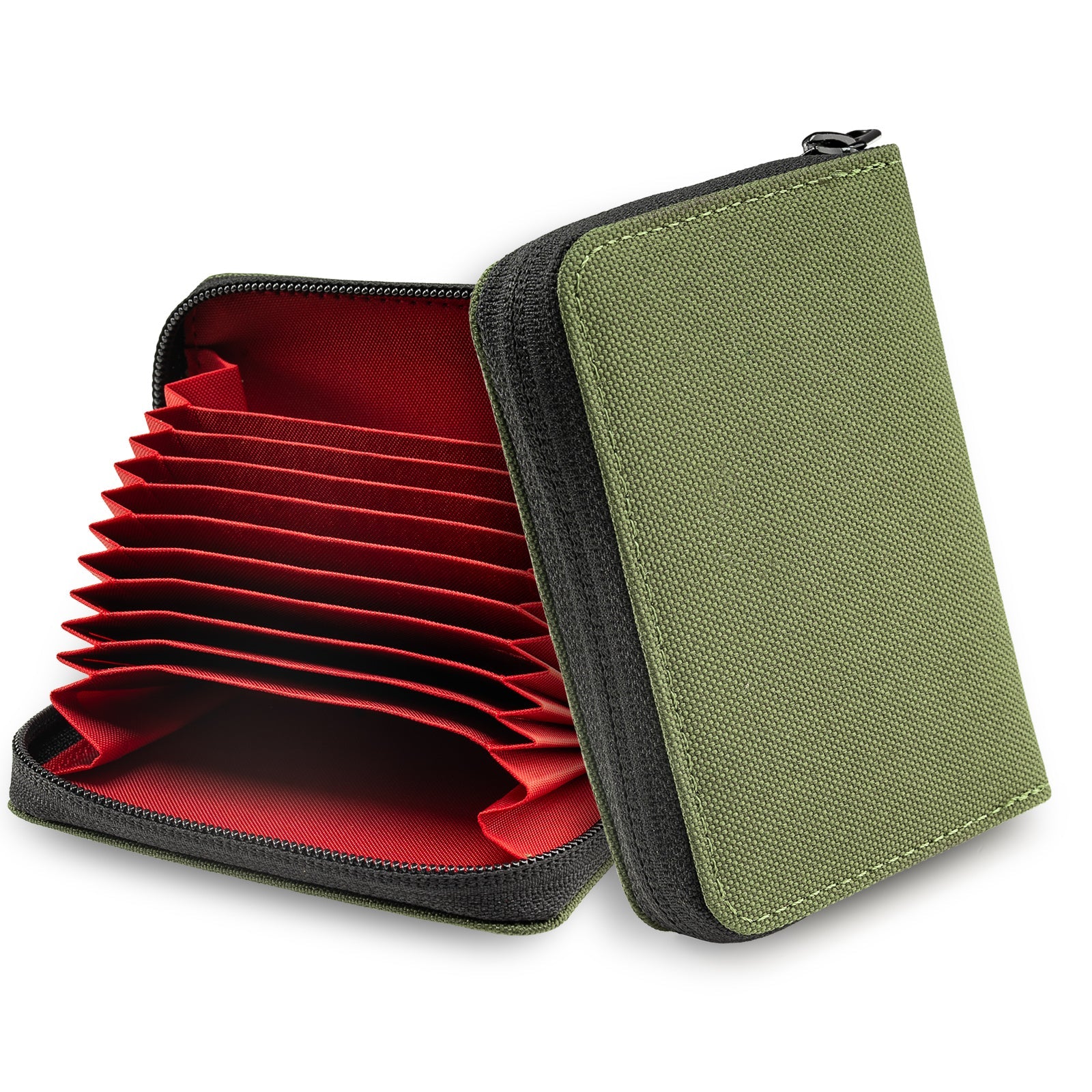 PC1 EDC Durable 11-Slot Nylon Card Holder for Credit Cards(GREEN)