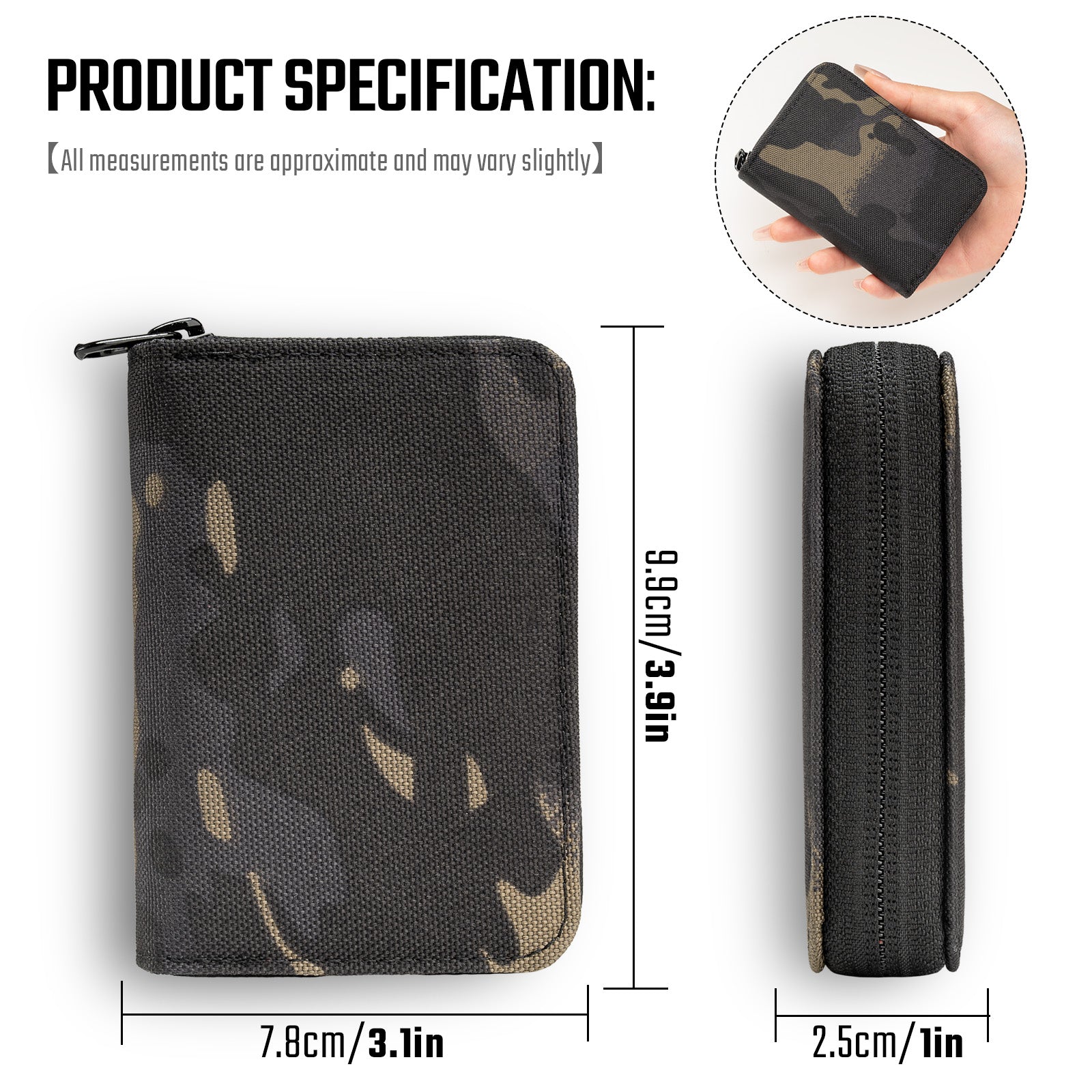 PC1 EDC Durable 11-Slot Nylon Card Holder for Credit Cards