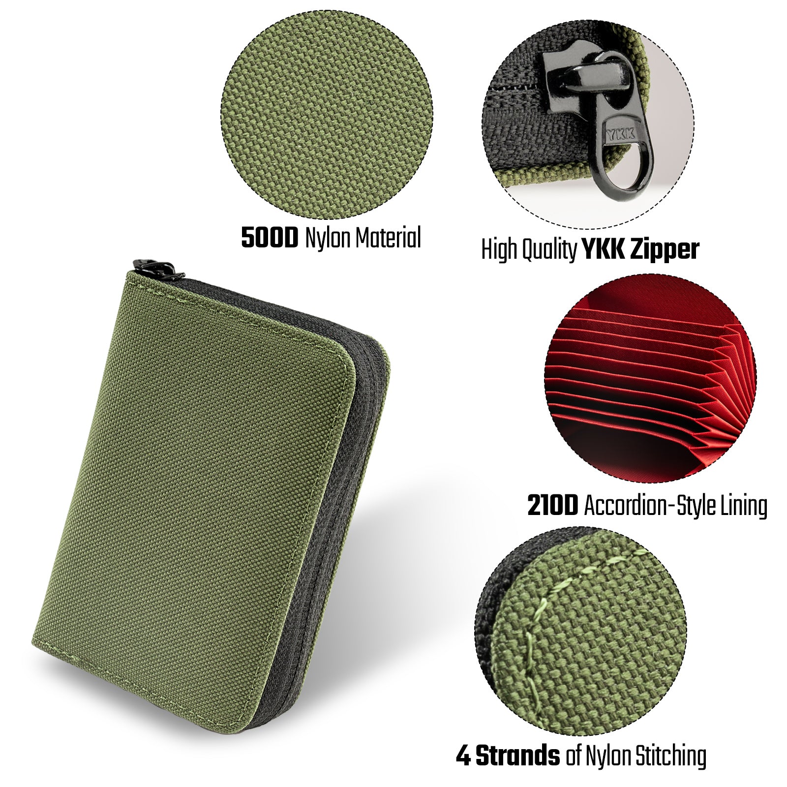 PC1 EDC Durable 11-Slot Nylon Card Holder for Credit Cards