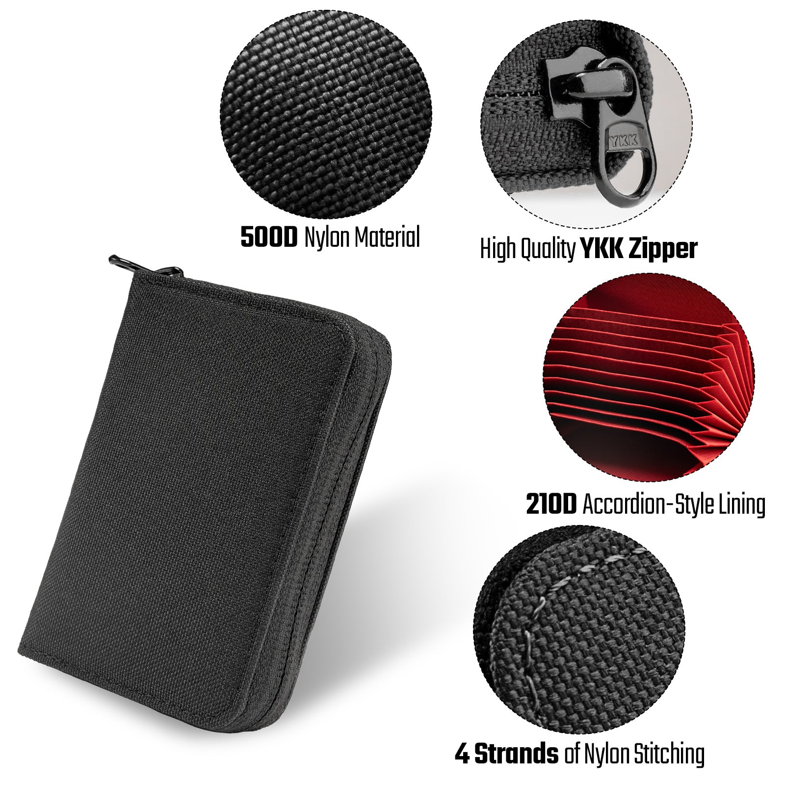 PC1 EDC Durable 11-Slot Nylon Card Holder for Credit Cards