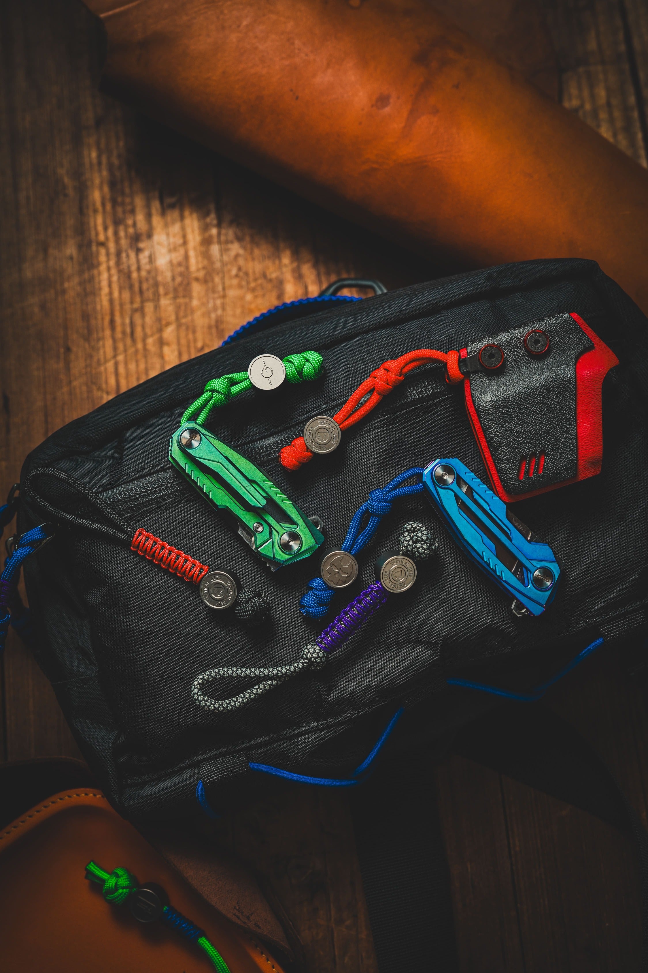 TGCode CNC Titanium Paracord Bead / Knife Pendant