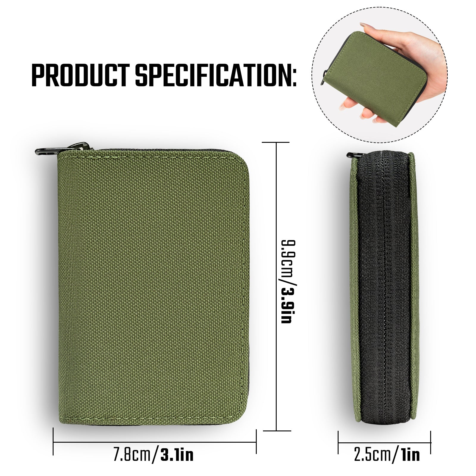 PC1 EDC Durable 11-Slot Nylon Card Holder for Credit Cards(GREEN)