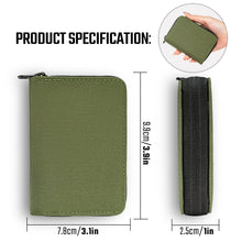 TACTICAL GEEK PC1 EDC Durable 11-Slot Nylon Card Holder for Credit Cards, Lightweight Zippered Minimalist Wallet for Men and Women, Ideal for Work Travel, with Coin Pouch, Ultra-light and Waterproof(GREEN)