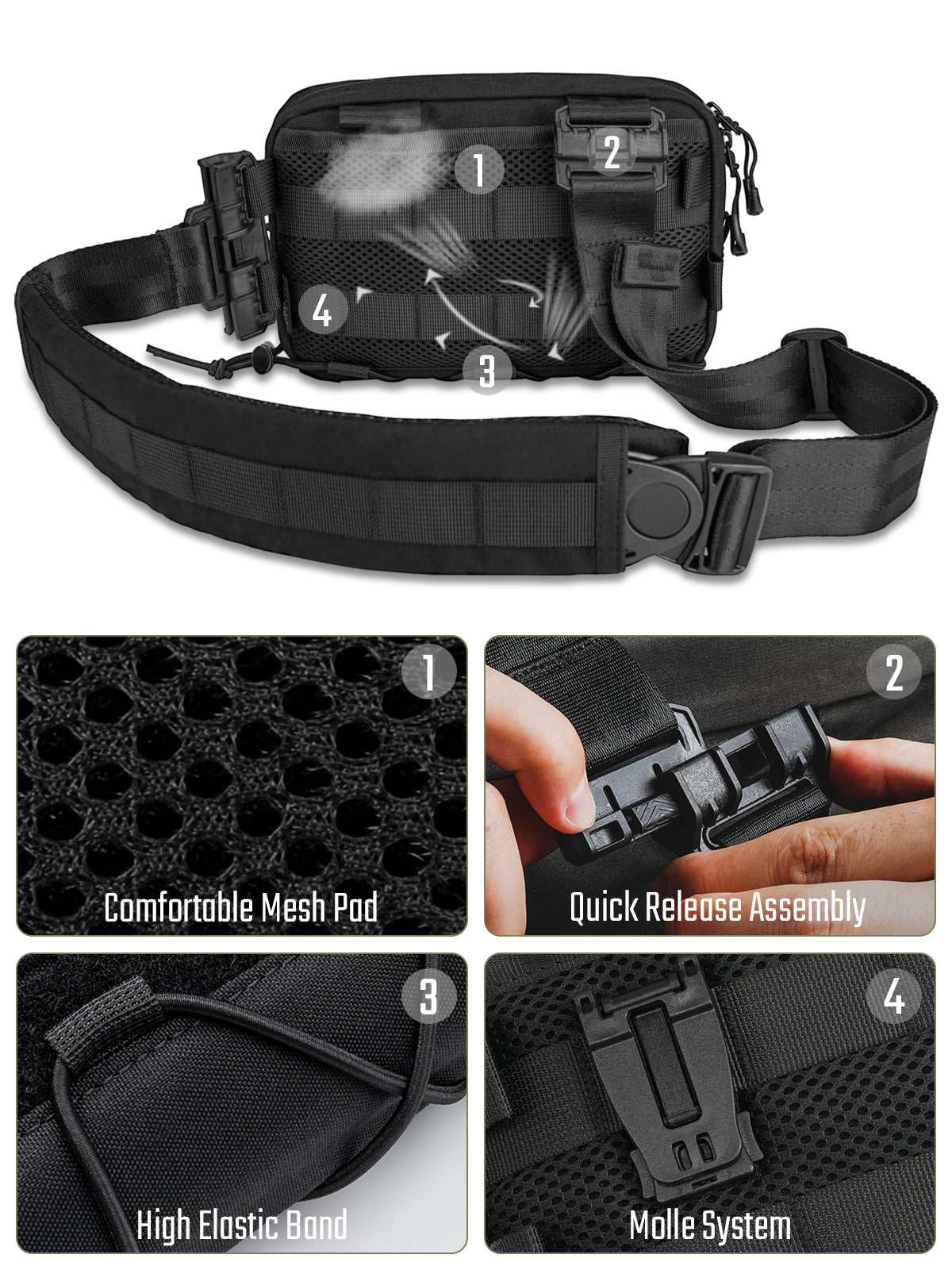 Cache L3S EDC Shoulder Bag （Black）