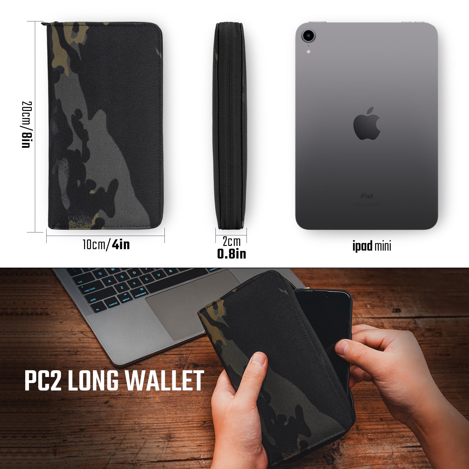 PC2 Long Wallet (CAMO BLACK)