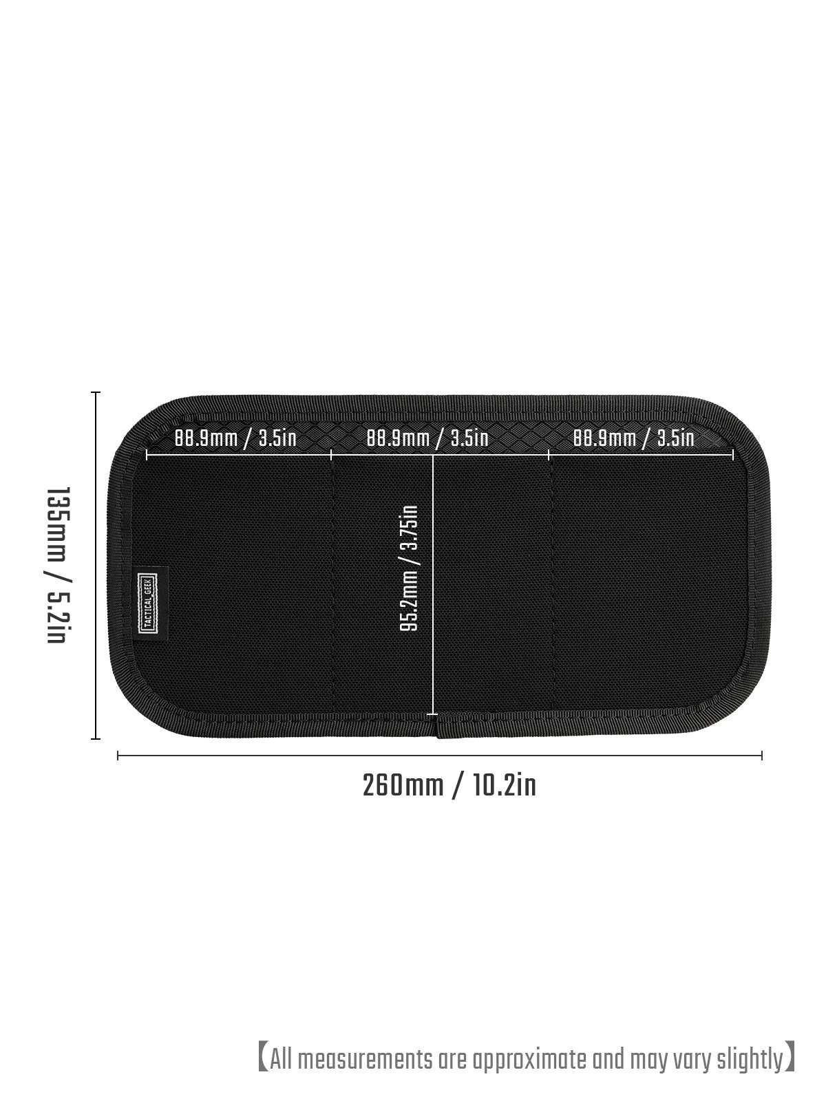 TCM13 organizer board dimensions and elastic pocket widths