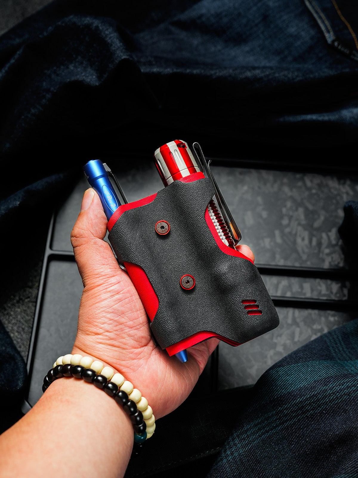 Dual-Slot Sheath for Olight Warrior 3S andO'Pen2 (Craftsman Handmade,Only One Available)