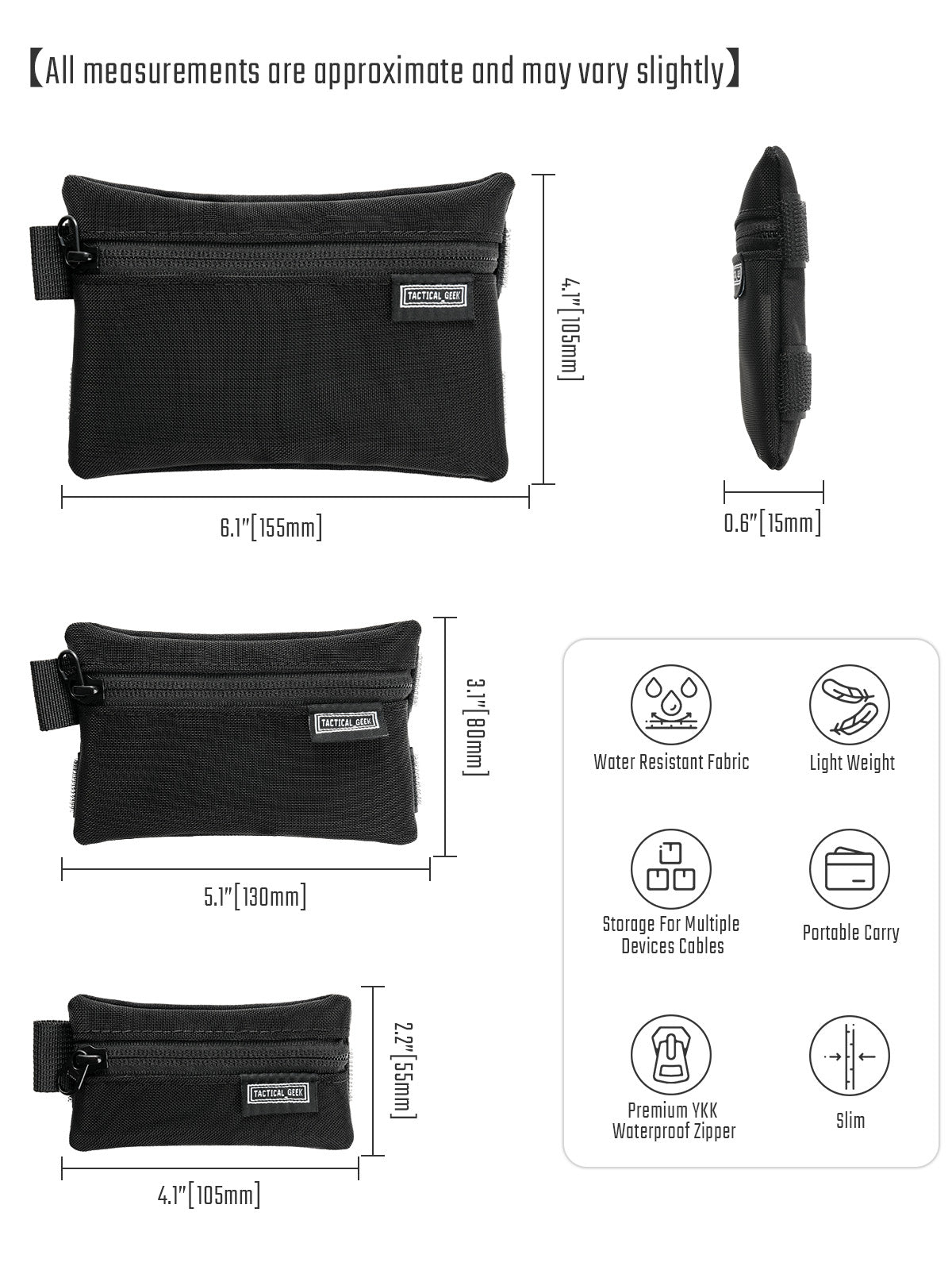ストレージ A5 EDC ストレージポーチセット (ブラック/CR)