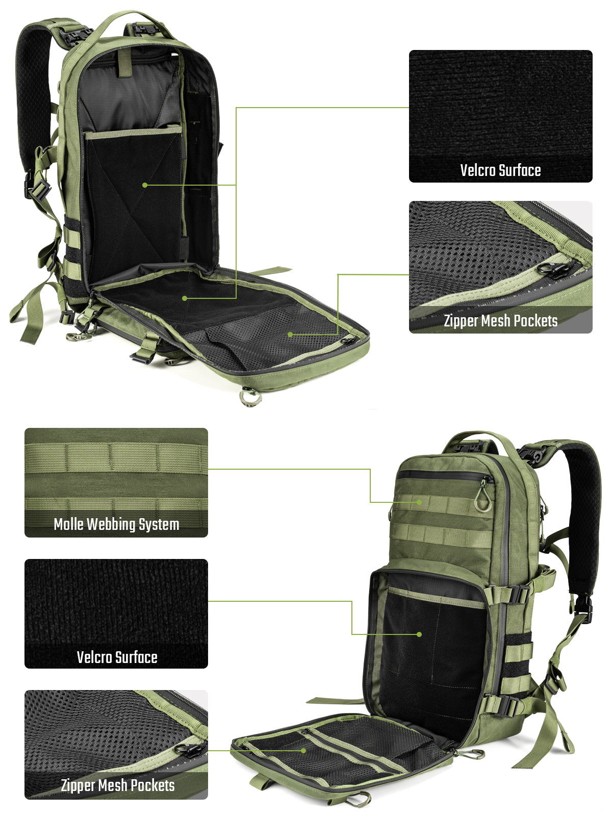 ModCase B2 Ultimate EDC Tactical Backpack 14L (GREEN)