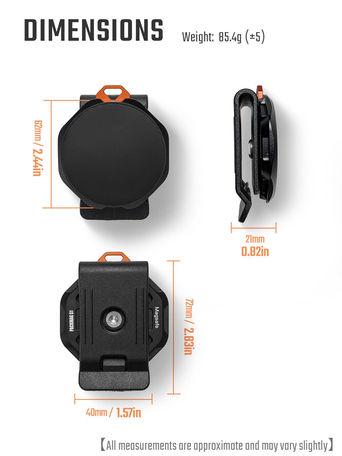 PackMag S1 Magnetic Phone Mount for Straps (Early Bird Pre-Order: Ships in 30 days)