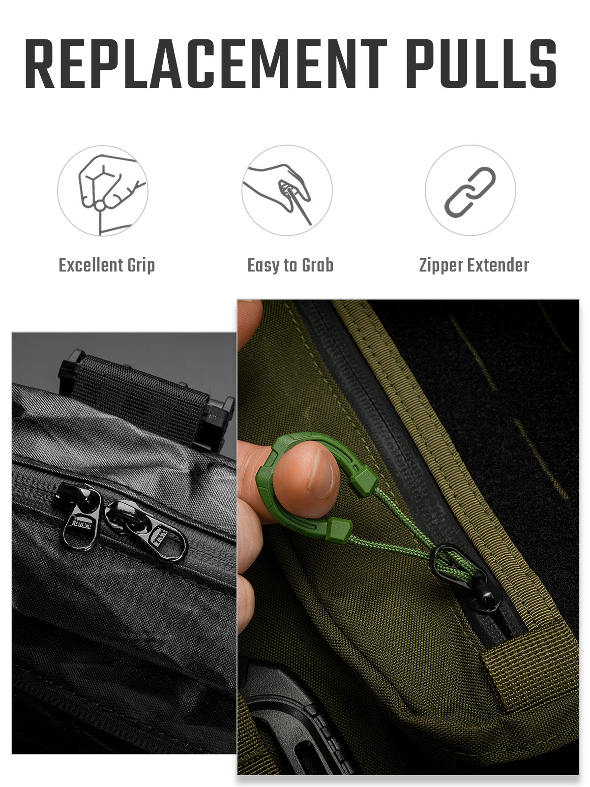TACTICAL GEEK G14 Zipper Pulls（ 4 Pieces ）