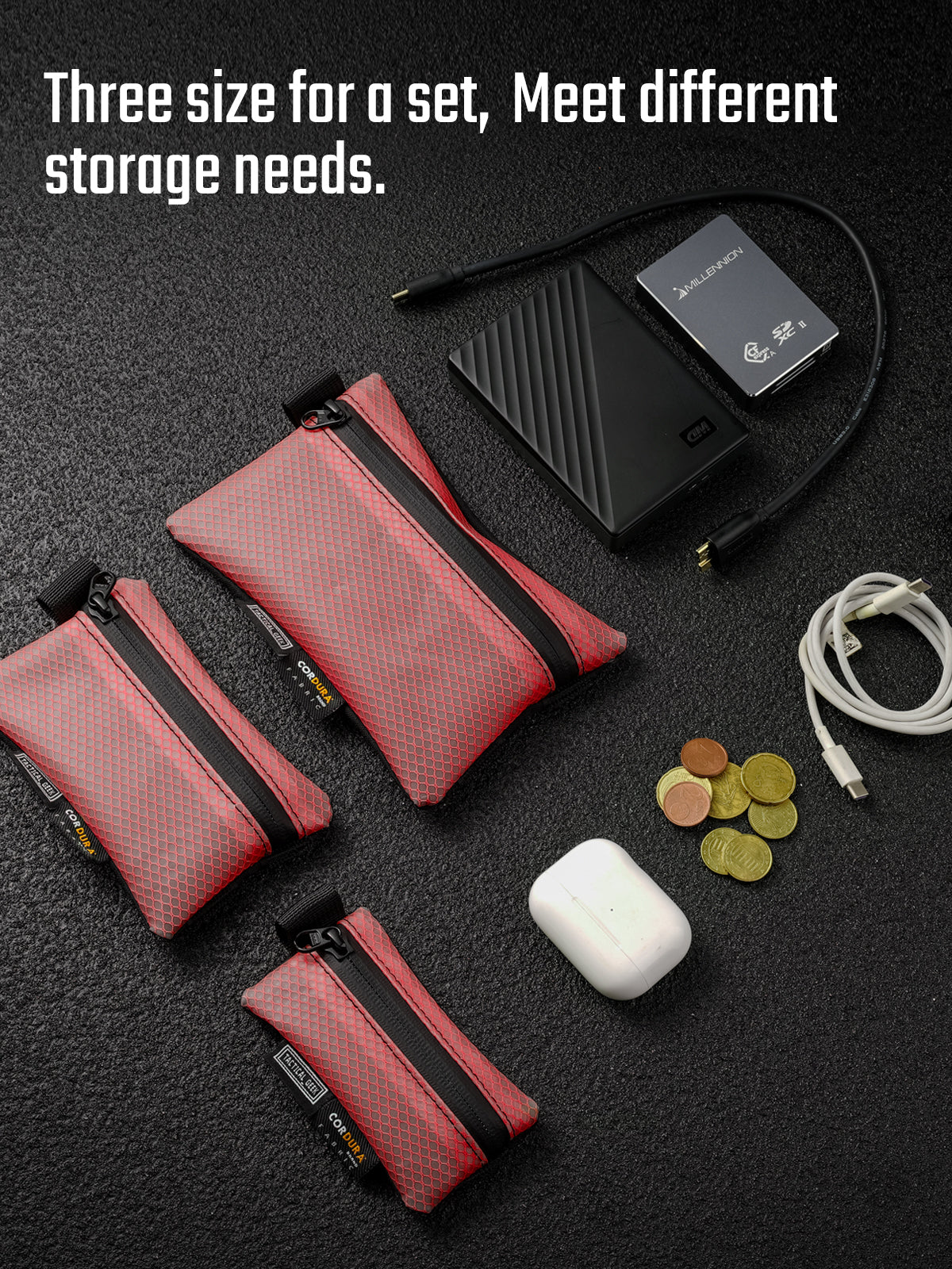 Storage A5 EDC Storage Pouch Set (Red)