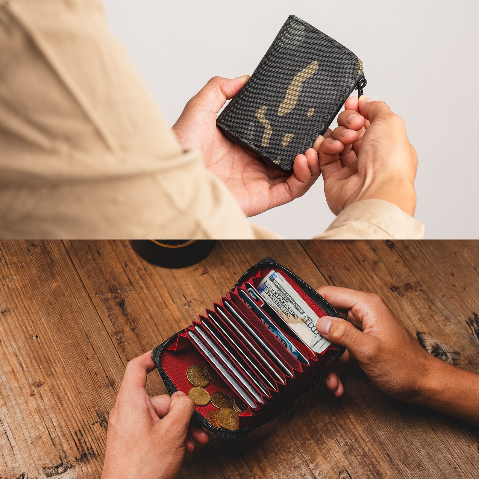 PC1 EDC Durable 11-Slot Nylon Card Holder for Credit Cards