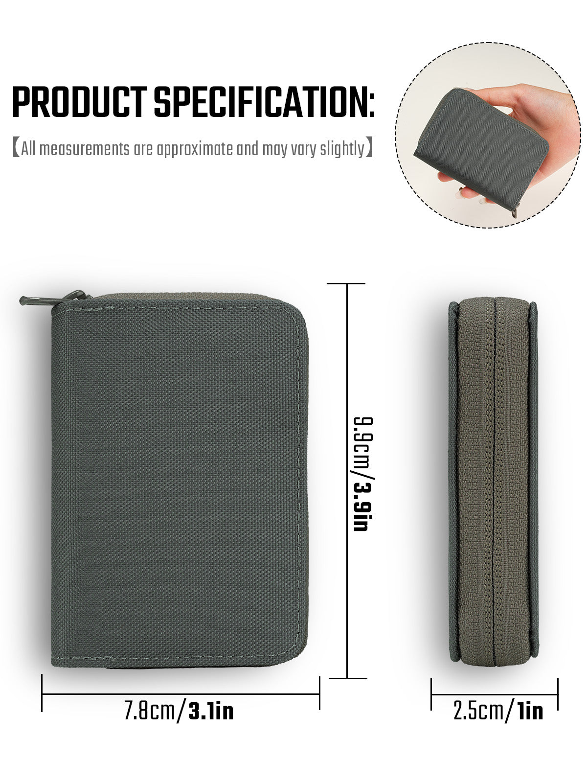 PC1 EDC Durable 11-Slot Nylon Card Holder for Credit Cards