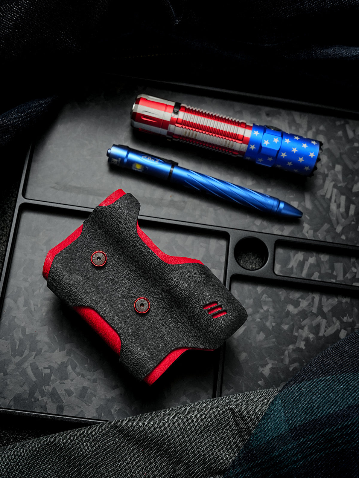 Dual-Slot Sheath for Olight Warrior 3S andO'Pen2 (Craftsman Handmade,Only One Available)