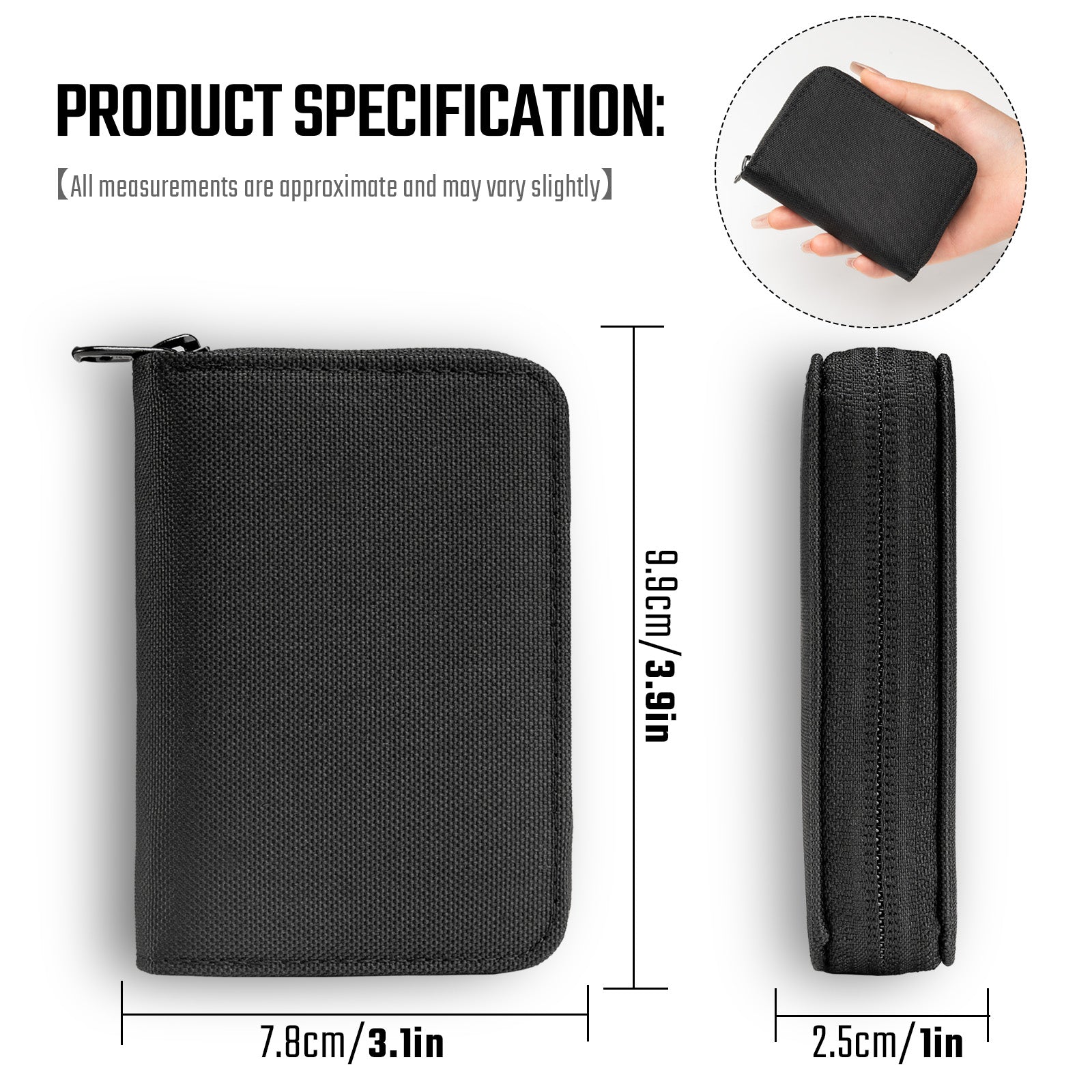 PC1 EDC Durable 11-Slot Nylon Card Holder for Credit Cards
