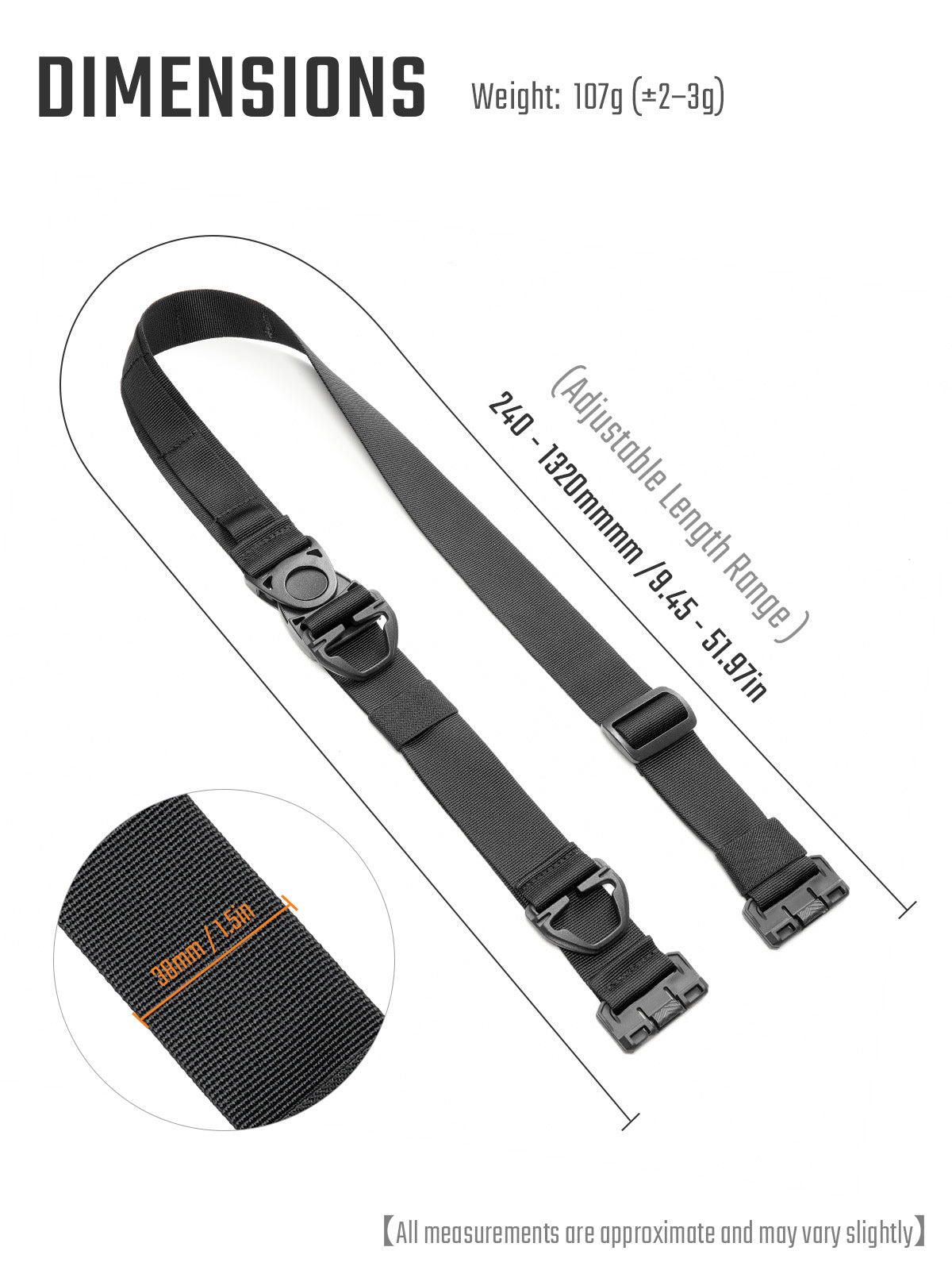 TGBelt12 Quick Adjust Shoulder Strap - Compatible with the Cache L3/L4/L6/L7 Serious