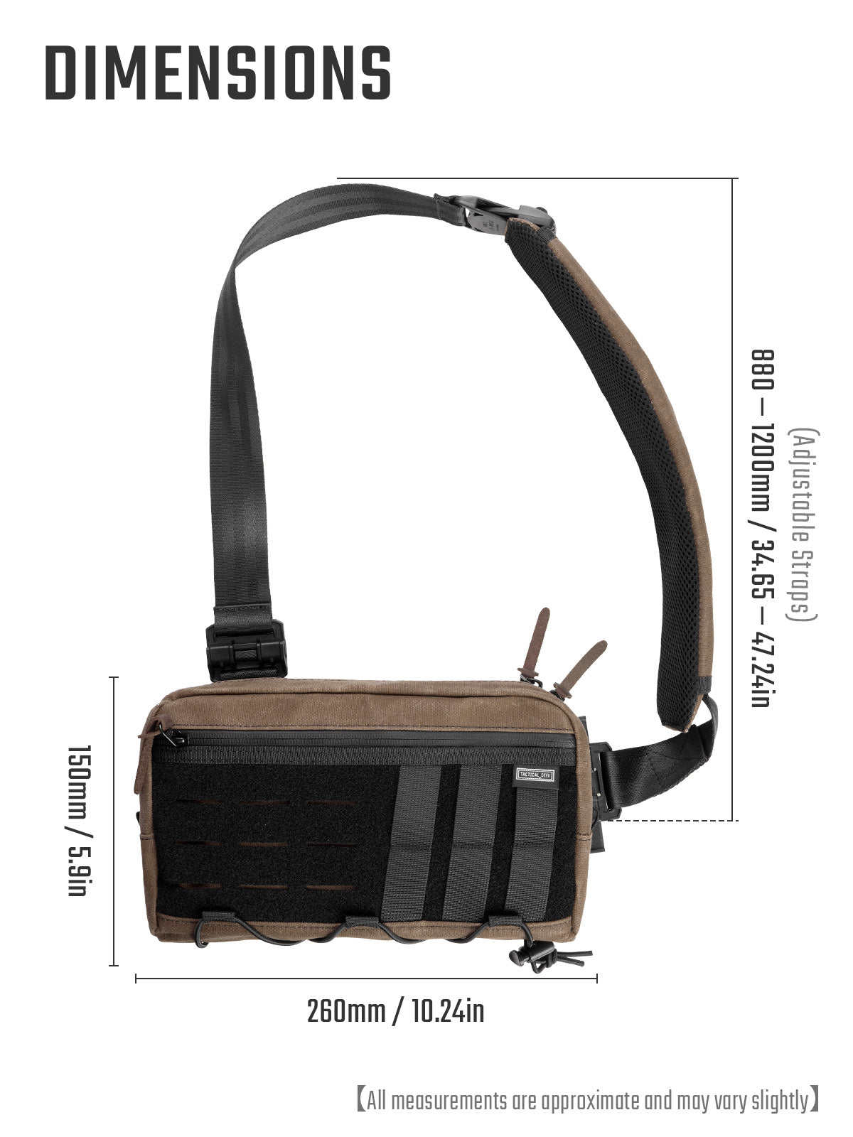 TacticalGeek Cache L3 EDC Shoulder Bag Waxed Canvas Coyote Brown-1