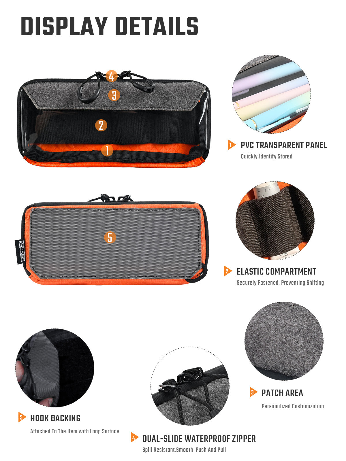 TacticalGeek DT1 Transparent Utility Pouch orange-3