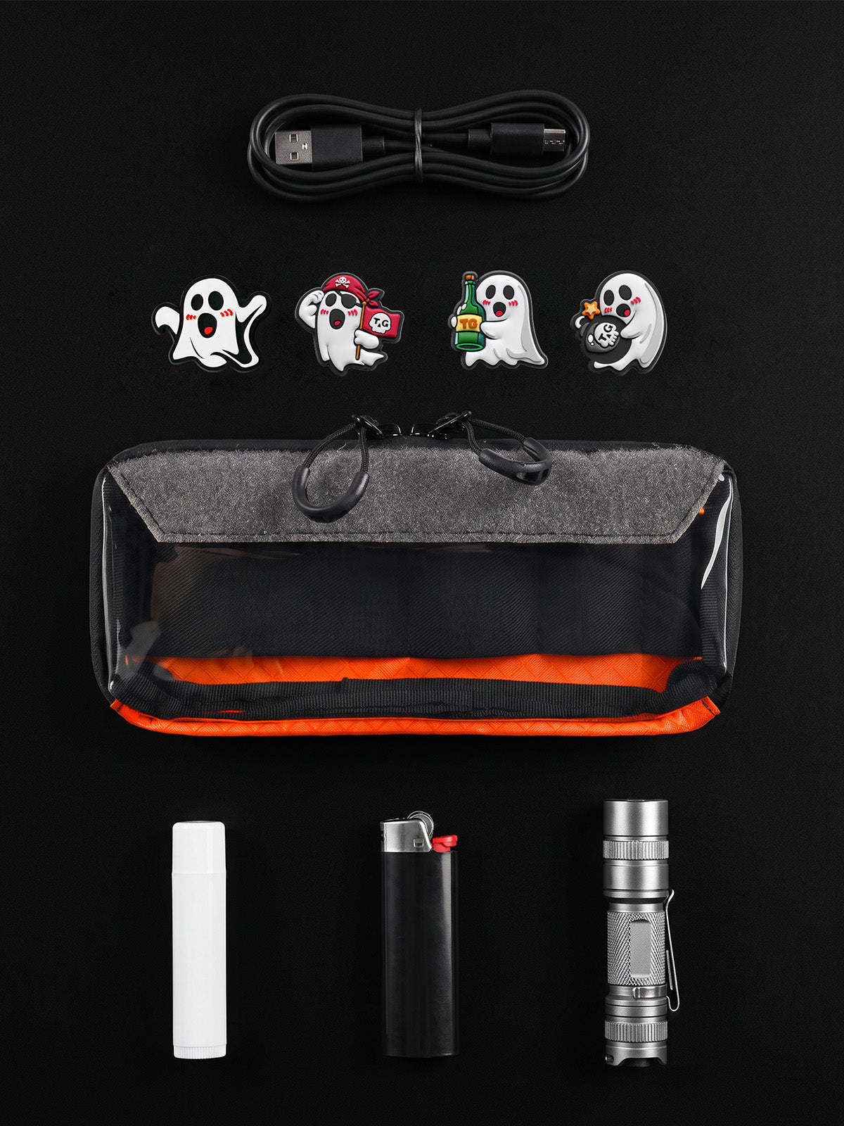 TacticalGeek DT1 Transparent Utility Pouch orange-4