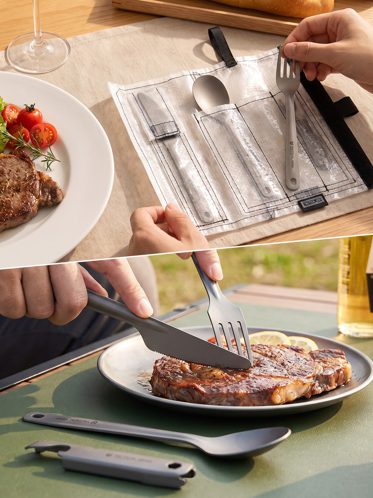 TacticalGeek HT1 Titanium Cutlery Set-2