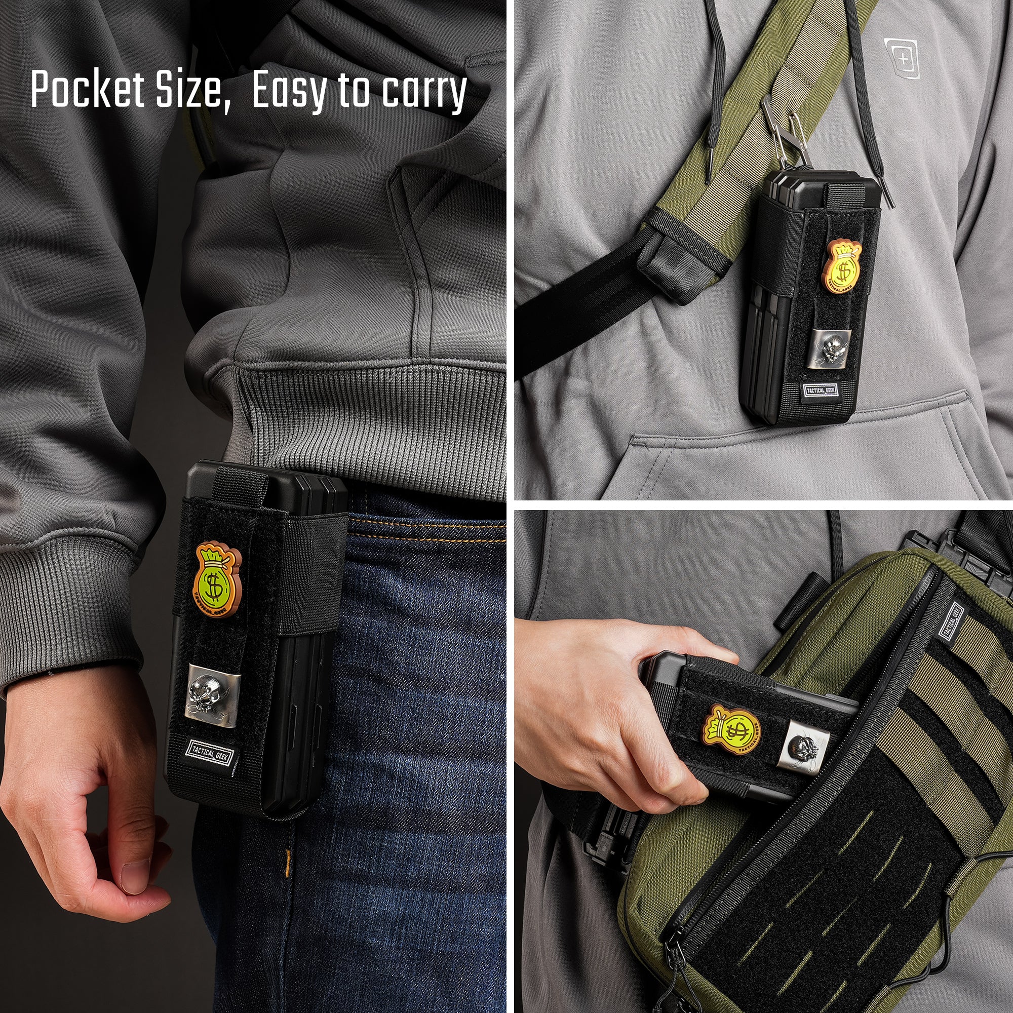 EXT6 Modular Storage and Organizing System, Velcro EDC Tool Holder / Power Bank Holder