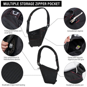 Cache L1 Concealed Carry Shoulder Bag （Black & Red）